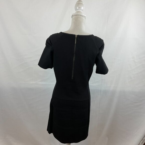 Maison Scotch The Little Black Dress 3 US 10 Short Sleeve Texture Stripe Detail - Picture 7 of 12